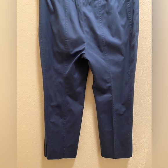 Akris Punto Blue Cropped Pleated Hem Pants Size 6 - Picture 8 of 8